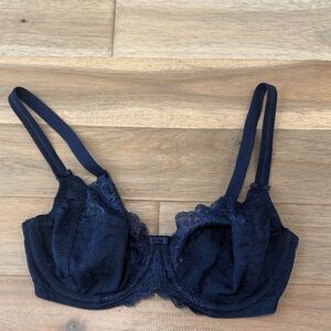 Panache Envy Navy Blue Lace Underwire Bra 30DD!
